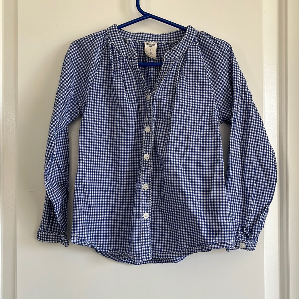 Oshkosh checkered cotton top size 5